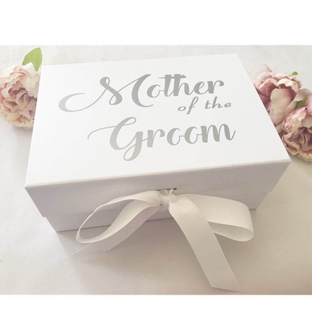 Mutter der Bräutigam, Luxus Andenken Box, White-Box, Hochzeit Erinnerungen, , mutter der Bräutigam , Silber oder Gold Schriftzug