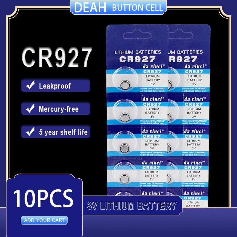 10 Stks/partij CR927 Lithium Batterij 3V DL927 BR927 KCR927 Cr 927 Knoopcel Batterijen Voor Horloge Speelgoed Computer rekenmachine Controle