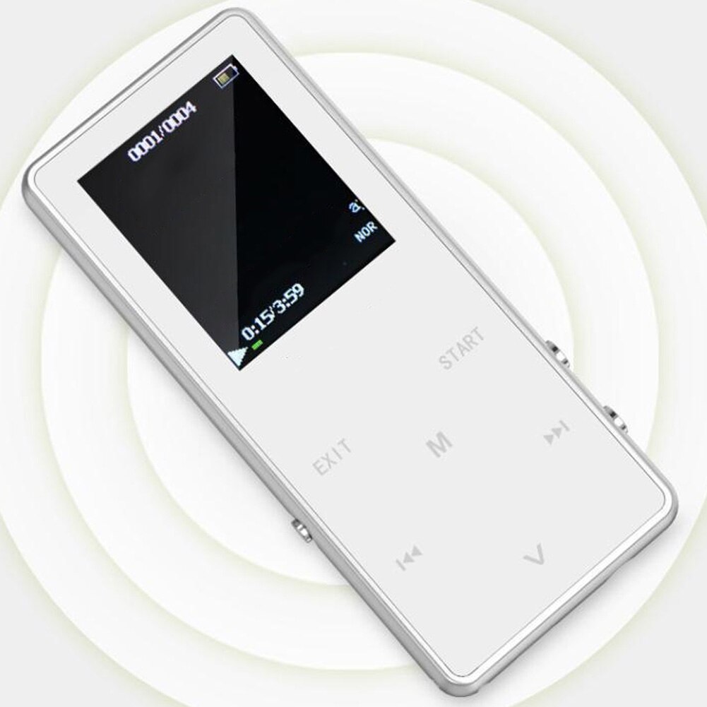 Lossless Music Player Ultra-thin Video High Fidelity FM Radio Bluetooth MP4 HIFI Multifunctional Touch Screen Long Standby 8G: White