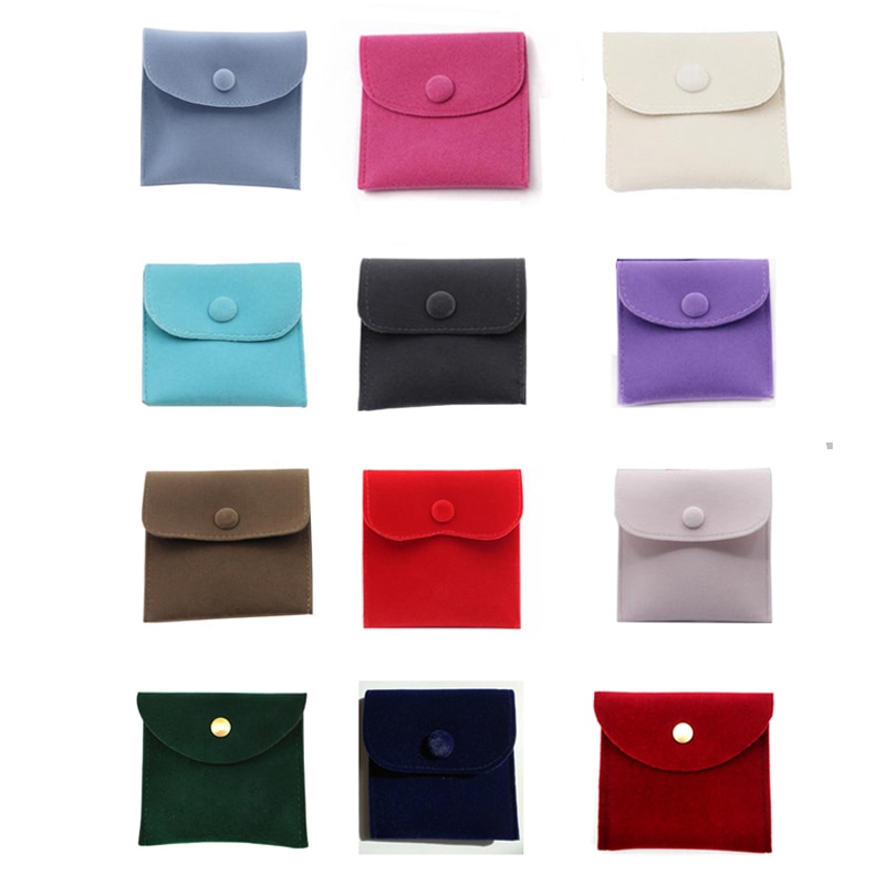 Umschlag samt Schmuck Tasche mit Snap Lagerung Tragbare Weiche Lint Samt Flanell Armband Halskette Tasche