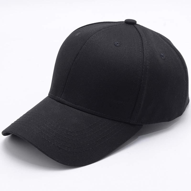 Simple gorro de algodón para papá gorra de béisbol de los hombres casuales de verano gorra de mujer 6 Panel Marina Rosa gris blanco negro vino rojo Beige: Black