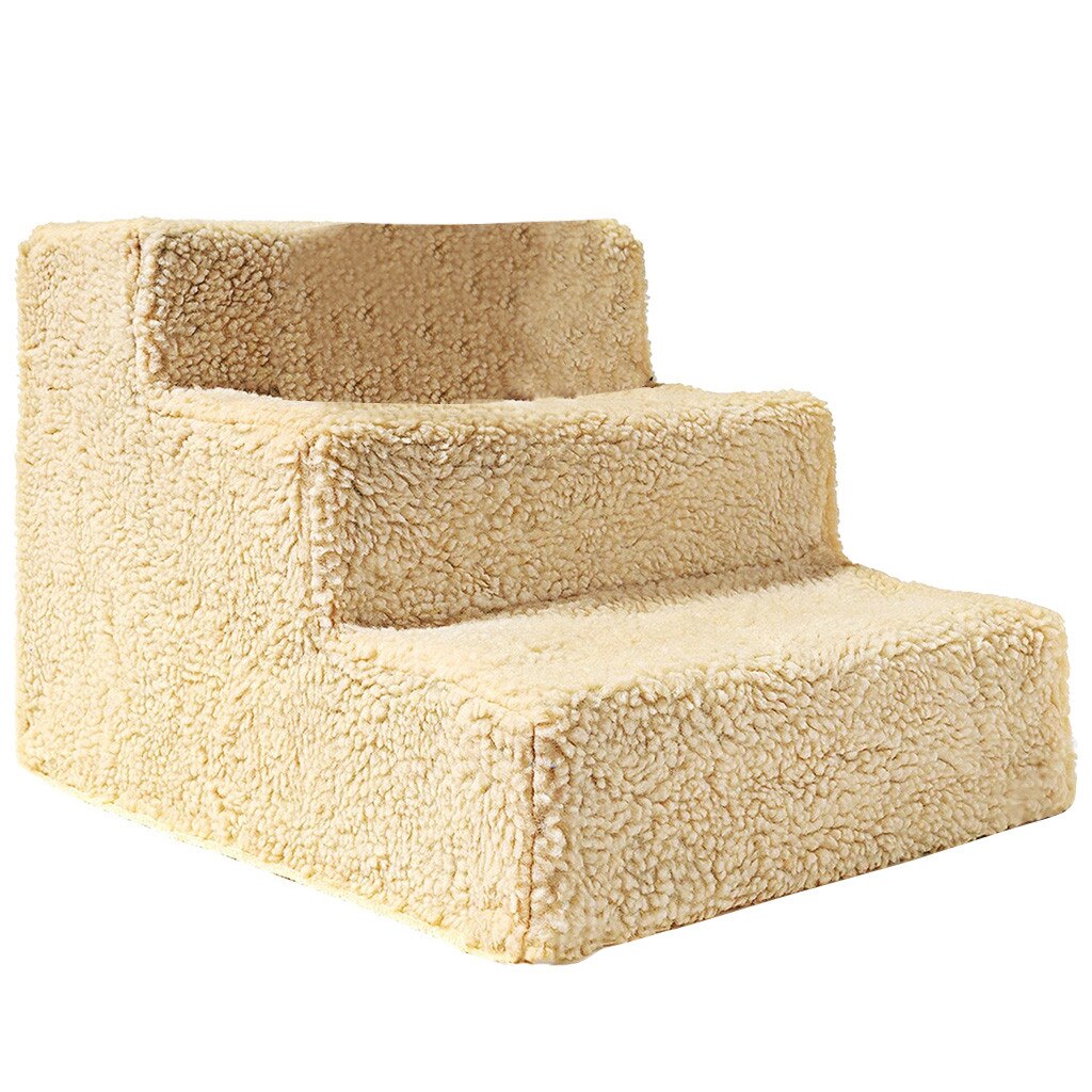 Cama para mascotas escaleras para mascotas 3 escaleras casa para perros cachorro gato cama pasos de malla plegable desmontable cama para mascotas gato rampa para perros suministros para cachorros: Amarillo