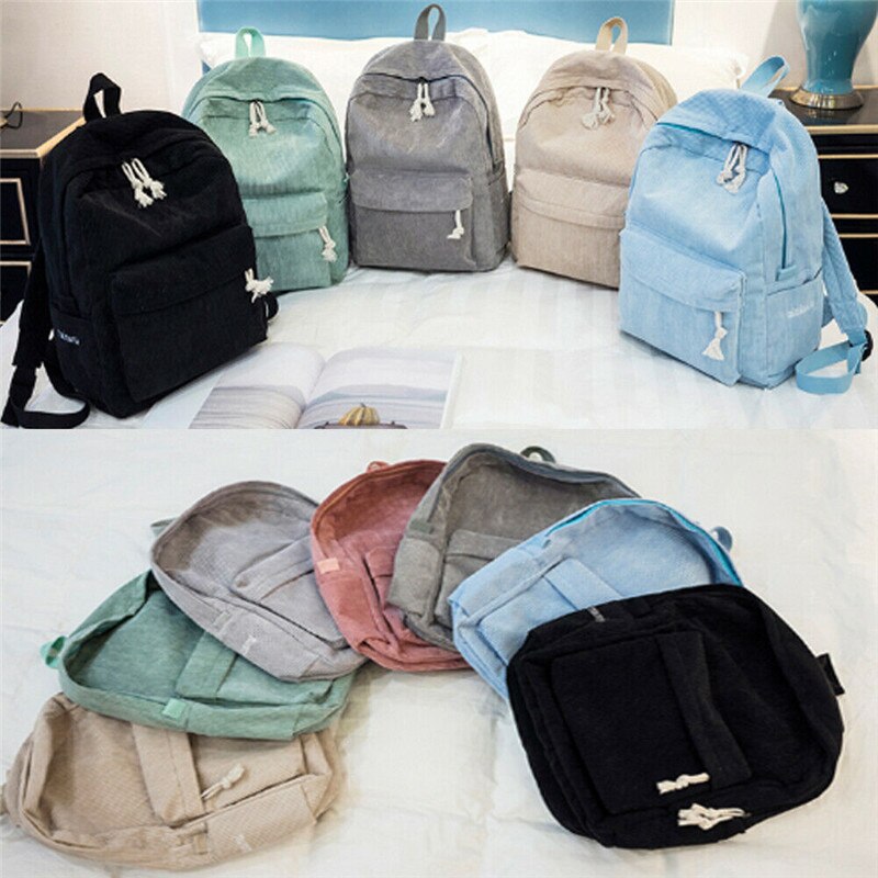 NOENNAME_NULL Men Women Travel Canvas Backpack Rucksack Camping Laptop Hiking School Book Bag