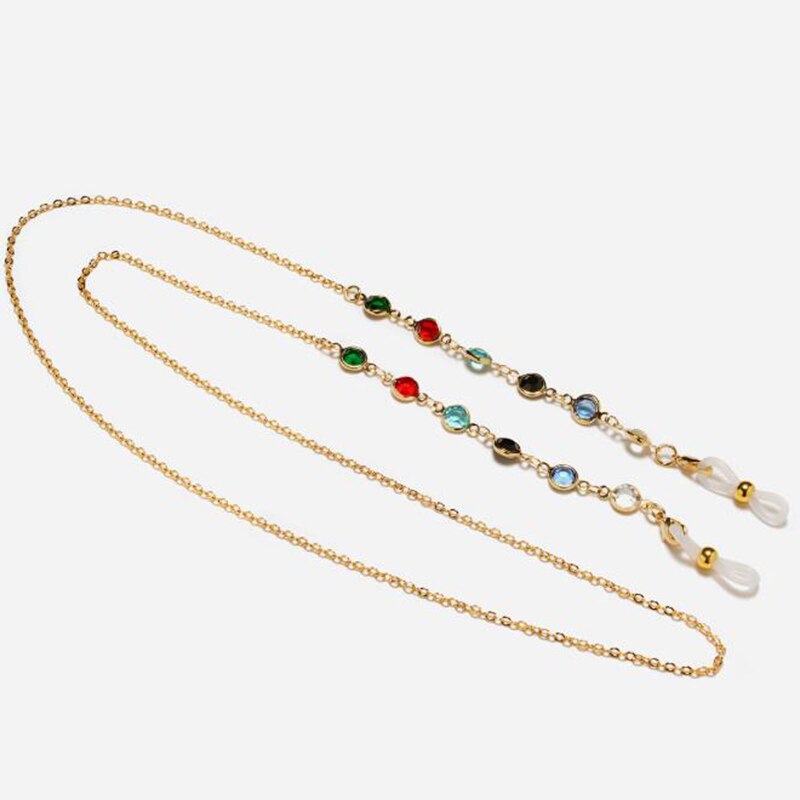 1Pc Brillen Touw Band Strass Kralen Hals Koord Anti Slip Lenzenvloeistof Ketens Zonnebril String Sport Glazen Accessoires: E1
