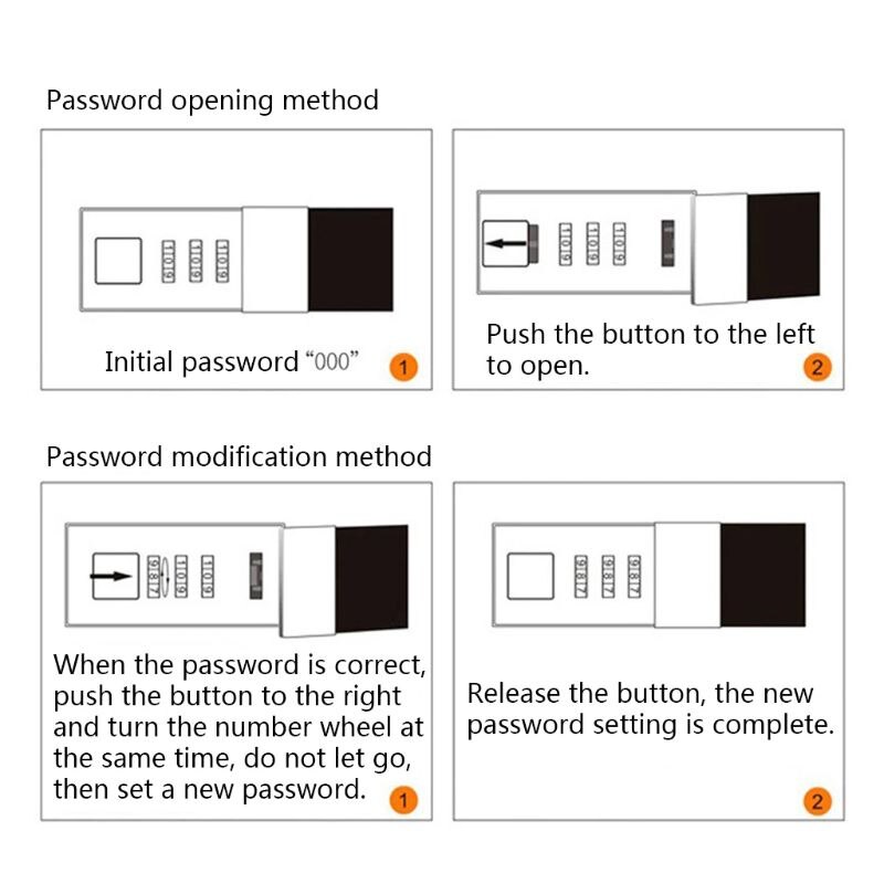 A4 Document File Folder with Password Lock Briefcase Organizer PU Leather Office