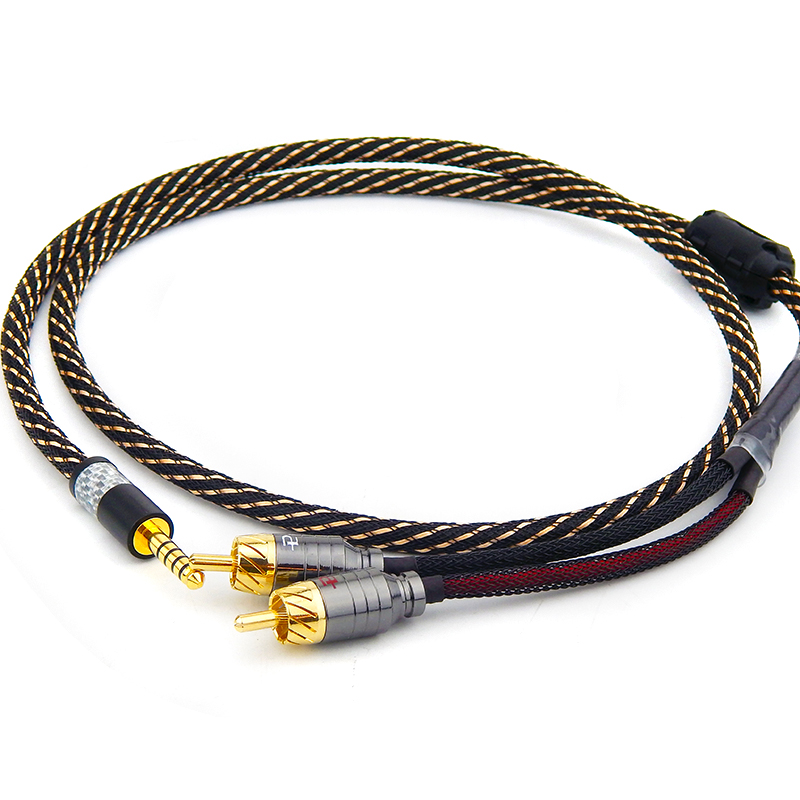 hifi audio cable 4.4mm JACK balanced interface 2.5 to 2 rca signal cable AUX line Headphone Amplifier line 2.5mm plug to 2 RCA