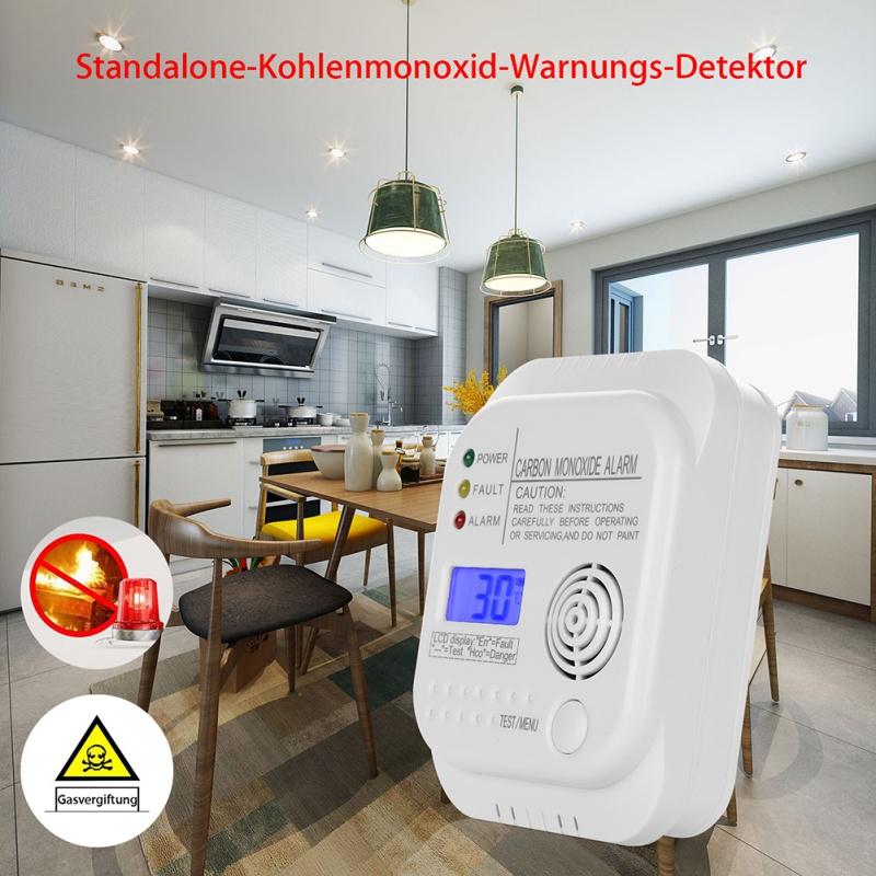 CO carbon monoxide detector detector alarm alarm sensor for home security warns both acoustically and optically