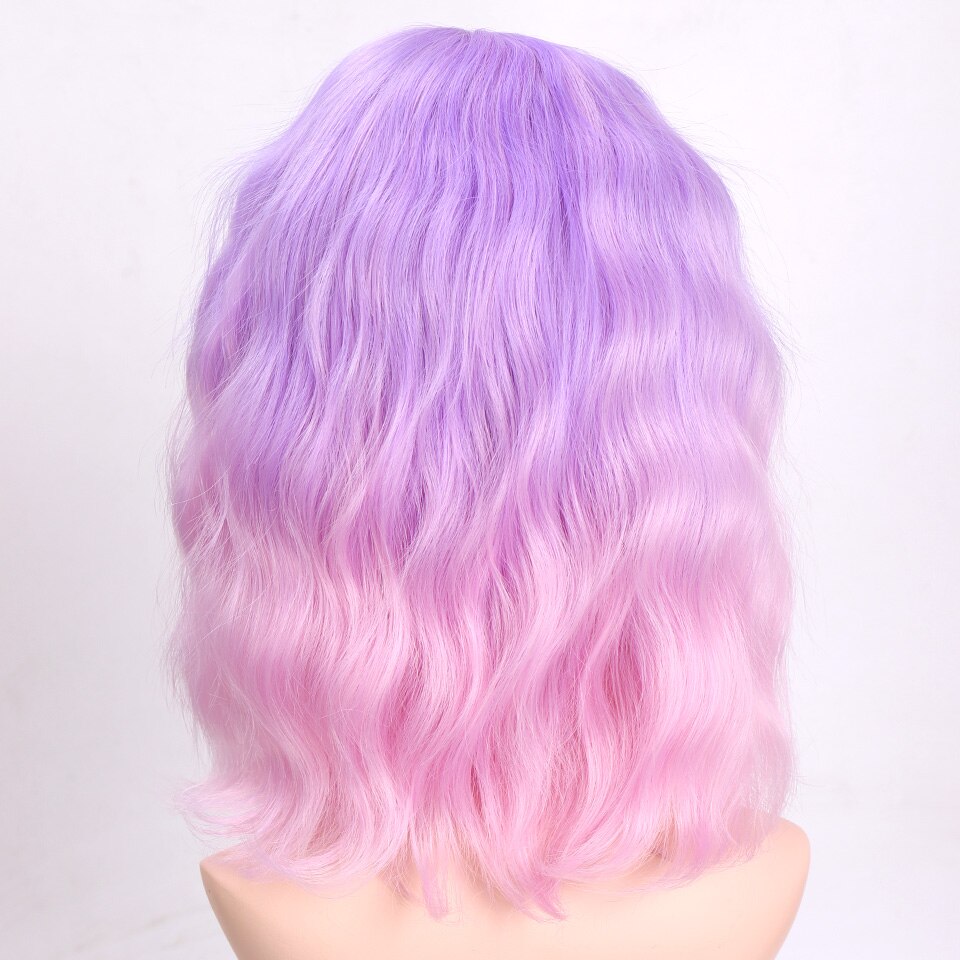 Peluca sintética shangke de pelo corto ondulado con degradado ombré, ideal para cosplay diario de estilo bob de fibra resistente al calor para mujer.: P2/613