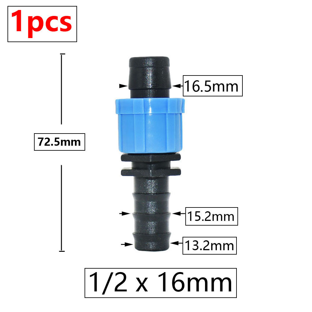 16mm Drip Tape Hose Connectors Tap Straight Tee Elbow End Plug Greenhouse Farm Garden Water Connector Drip Irrigation System: Blue