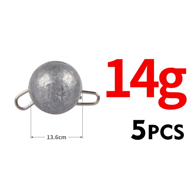 Accessoires de pêche Cheburashka Sinker à tête ronde, poids à puces, leurre souple, groupe Texas, 2g – 18g: 14g 5pcs