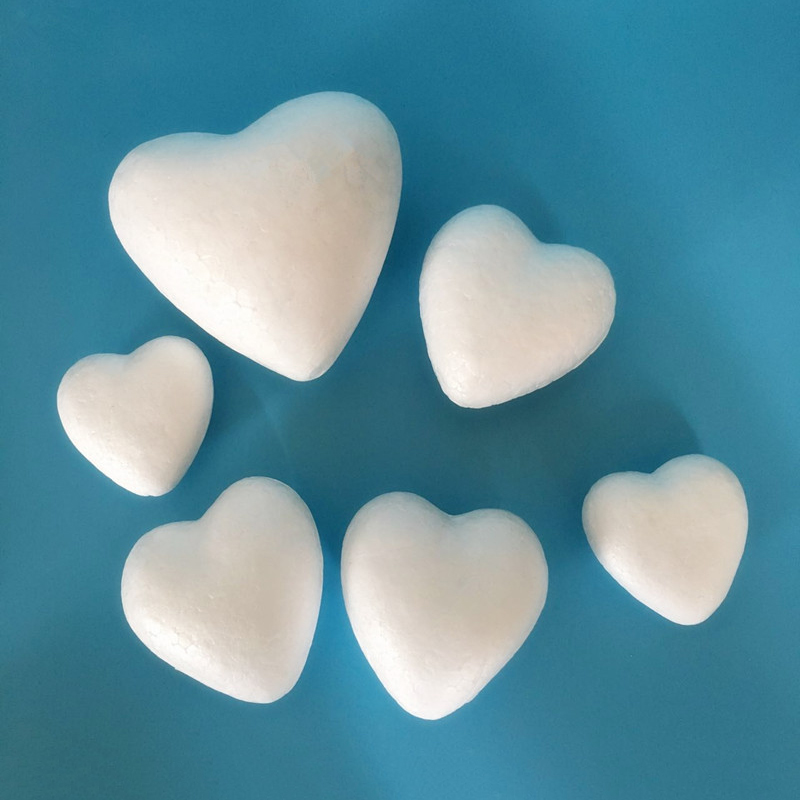 Kids DIY Foam Mold Christmas Party Decoration Supplies Polystyrene Styrofoam Foam Ball White Craft Heart-shaped Ornaments
