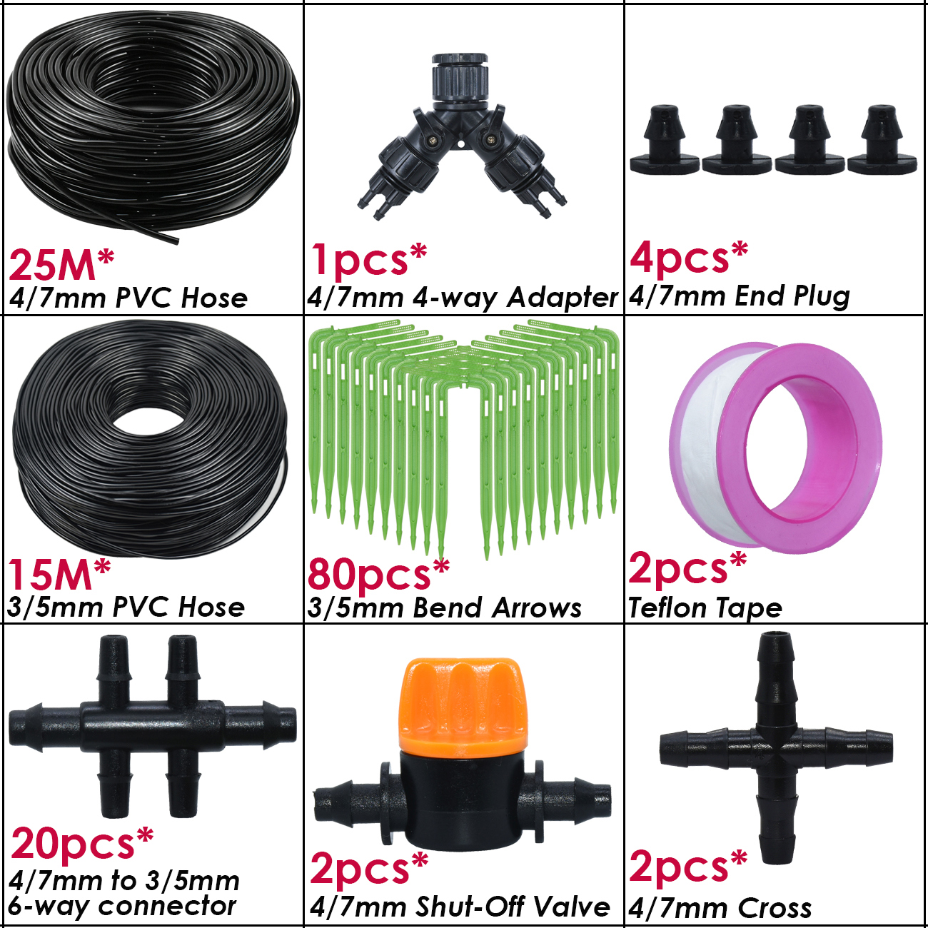 Sprüh gewächshaus automatische Bewässerung Garten Tropf bewässerungs System Bausatz 4/7mm bis 3/5mm Schlauch Pfeil Tropfer für Bonsai Topfpflanze: Burgunderrot
