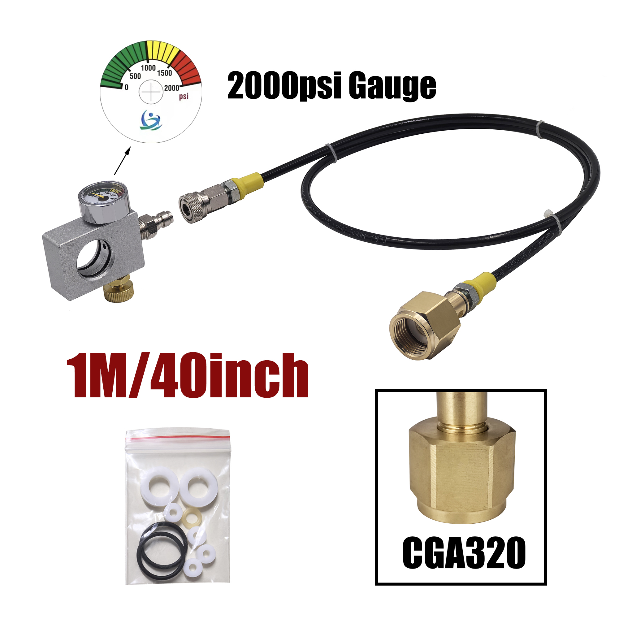 Adaptador de llenado de cilindro de dióxido de carbono 2025, manguera, estación de llenado de repuesto de carbonatador para botella de cilindro de CO2 rosa DUO Terra Art Gaia: Verde claro