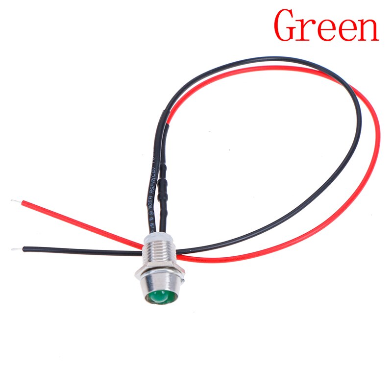 1 Uds 8mm 23cm indicador LED de Metal piloto Dash luz 12V lámpara de coche camión indicador luces Accesorios: 2
