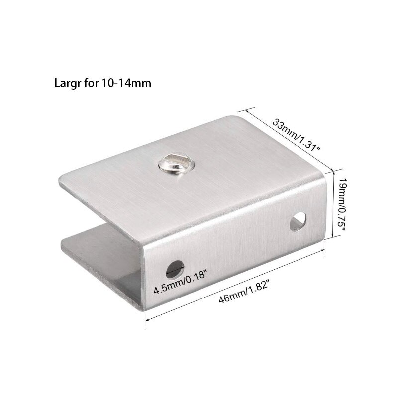 Glass Shelf Brackets - Adjustable Stainless Steel Glass Clamp Clip Holder Rectangle 10 Pcs