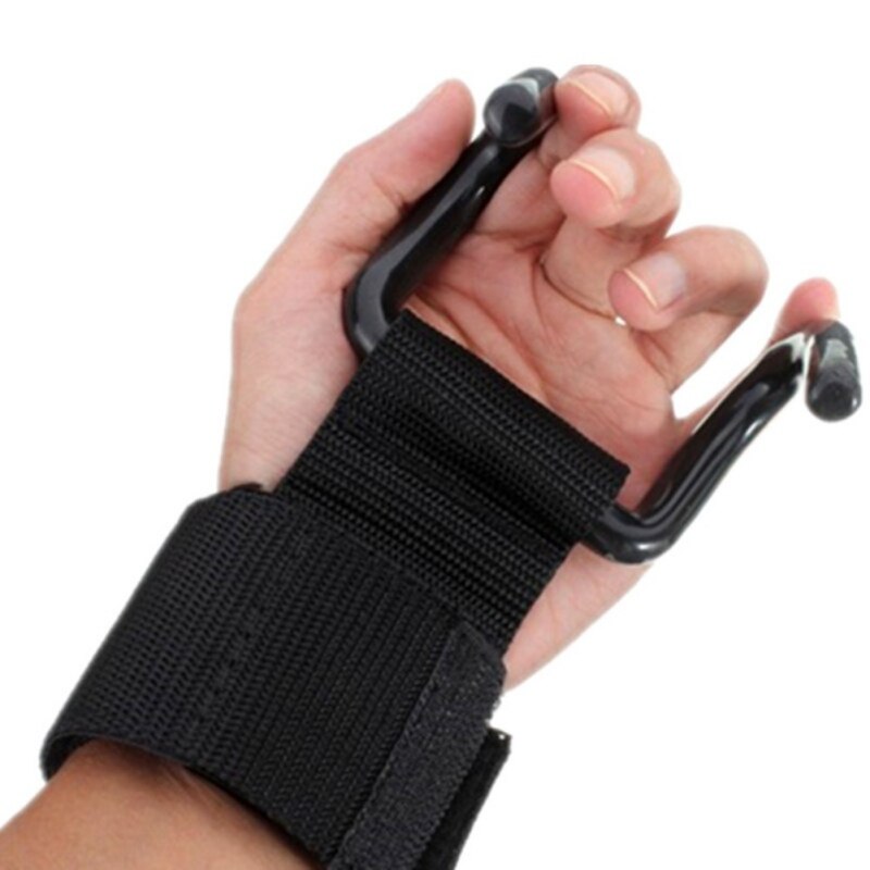 Gym Gewichtheffen Haken Polssteun Handschoenen Krachttraining Gripper Lift-Up Bar Grips Gewichtheffen Ondersteuning Polssteun