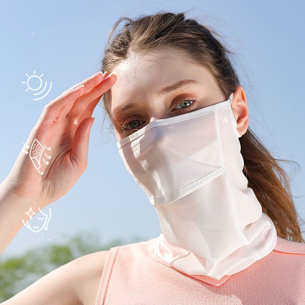 draussen-latz-sommer-gesichtsschals, einfarbig, für Golf und wandern, für herren, gesichtsschutz, halstuch, gesichtsmaske aus eisseide, sonnenschutz-gesichtsschal: Schwarz