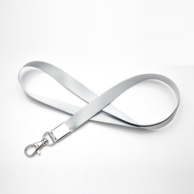 Hanging Neck Rope Lanyard for ID Card Holder ID Pass Card Name Badge Holder Keys Metal Clip: Gray