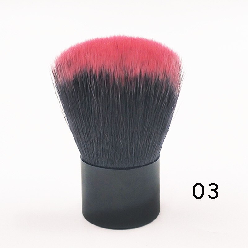 Bqan nagelverktyg borste för akryl & uv gel nail art dust clean borste manikyr pedikyr verktyg rosa gul lila röd kabuki borste: 03