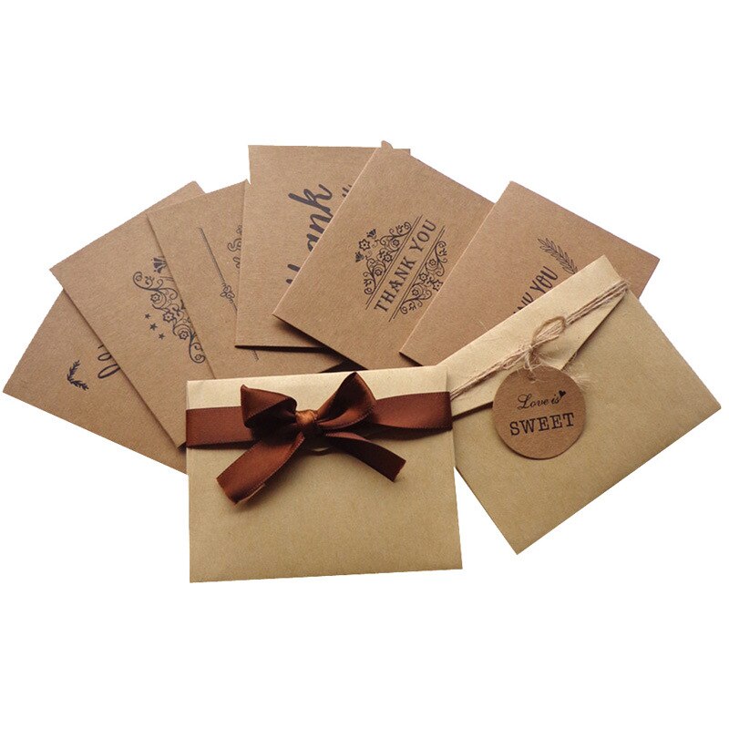 Retro Wedding Invitations Kraft Paper Envelopes Blank Paper Invitation Cards Thank You Card Bifolded Inserts With Envelope