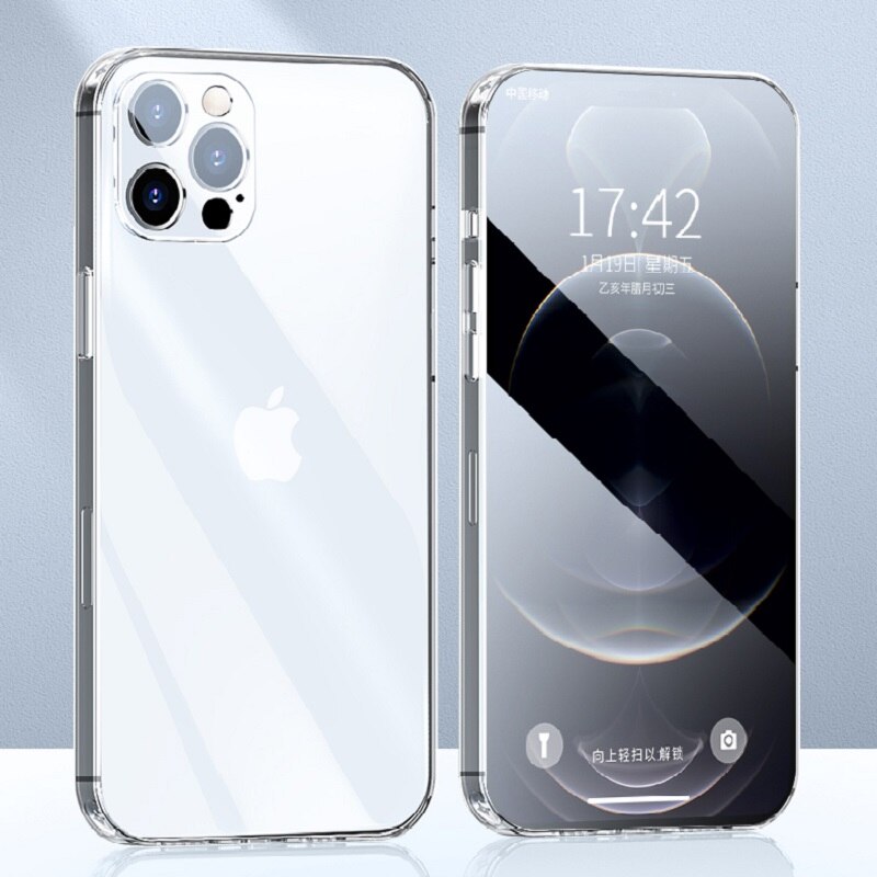 HTMOTXY Transparent Silicone Case For iPhone 11 Lens Protective Case For iPhone 6 7 8 Plus X XS XR XS Max 11 12 Pro Max 12 Mini