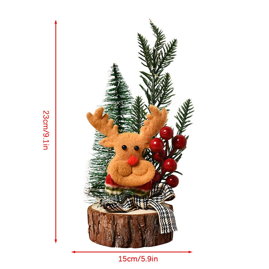 Merry Christmas Desktop Xmas Tree Ornament Home Office Table Top Glowing Tree Decor Year Decoration: 09