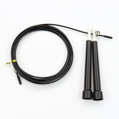 Saltar pular cordas cabo de aço fio ajustável velocidade rápida abs alça flexível pular cordas ginásio treinamento fitness esportes exerci: Black