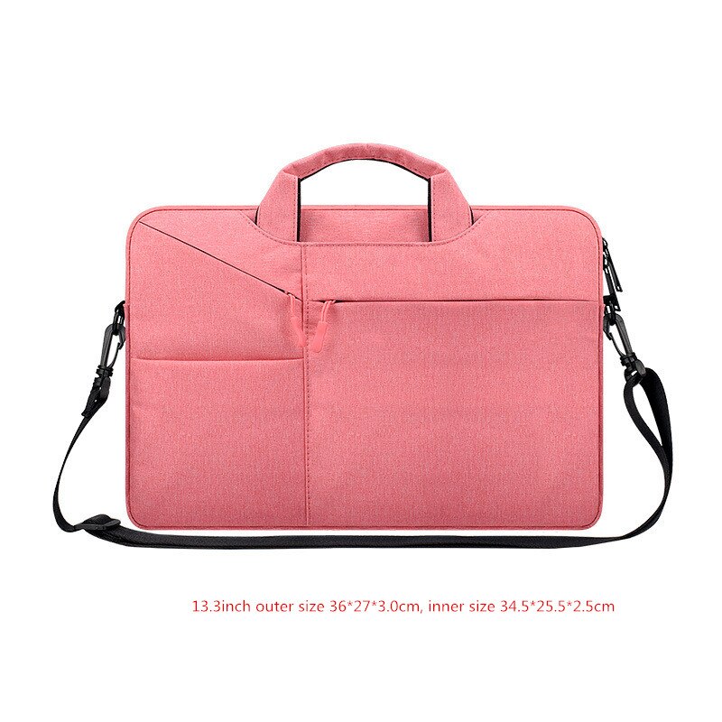 Men's Women's Shockproof Briefcase Laptop Bag Documents Cell Phone Storage Shoulder Tote Crossbody Travel Office Business Pouch: Pink S