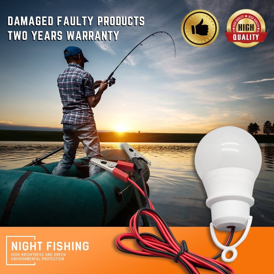Ampoule basse tension DC12V avec clip, stand de marché nocturne, camping en plein air, lampe de pêche, batterie spéciale