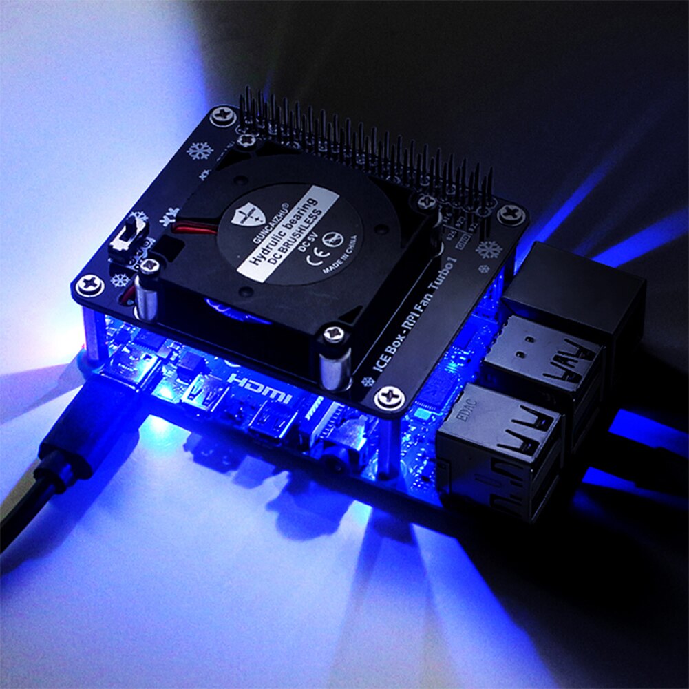 Mini Heat Dissipation Easy Install With Switch LED Cooling Fan Module DC 5V Practical For Raspberry Pi 4 Model B