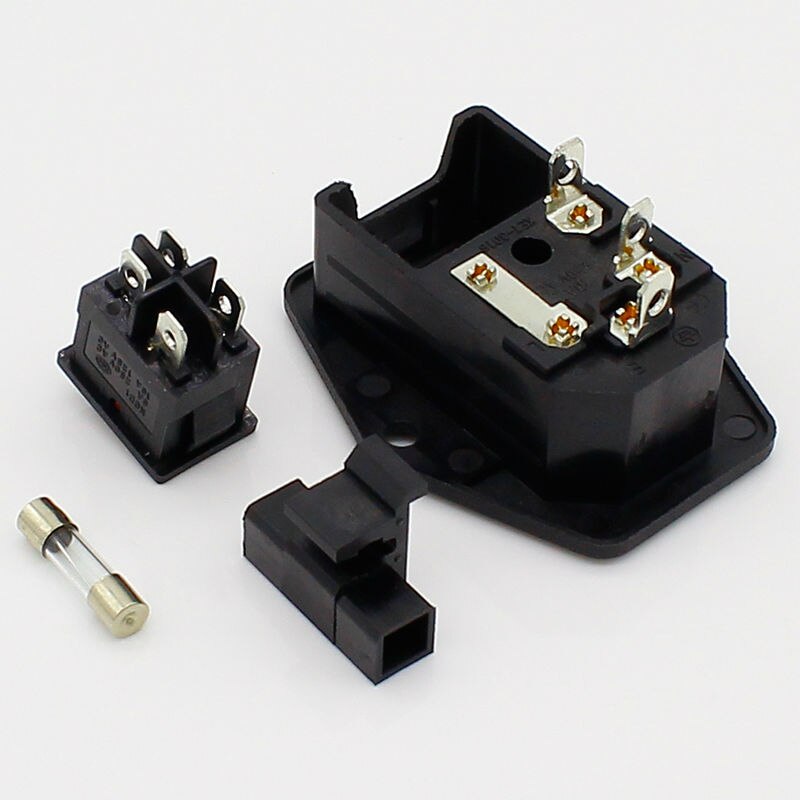 Power Rocker Switch Iec 3 Pin 320 C14 Inlaat Stopcontacten Switch Connector Plug 10A 250V