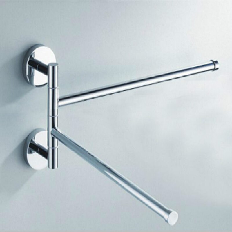 Stainless Steel Activity Towel Bar/Tripod Punch-free Rotating Swivel Towel Rack Hair Dryer Holder Bathroom Accessories pf0822: 2towel bars