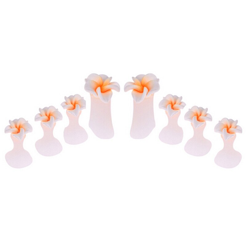 Séparateur d'orteils en Silicone pour Nail Art, 8, pièces/ensemble motifs fleur, cœur, séparateur d'orteils, bricolage, outils de soins des ongles: Ivoire