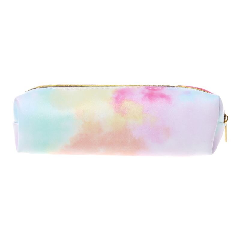 Estuche de lápices Kawaii, bolsa de cosméticos de maquillaje Rosa colorida, caja de almacenamiento, artículos escolares, papelería: S
