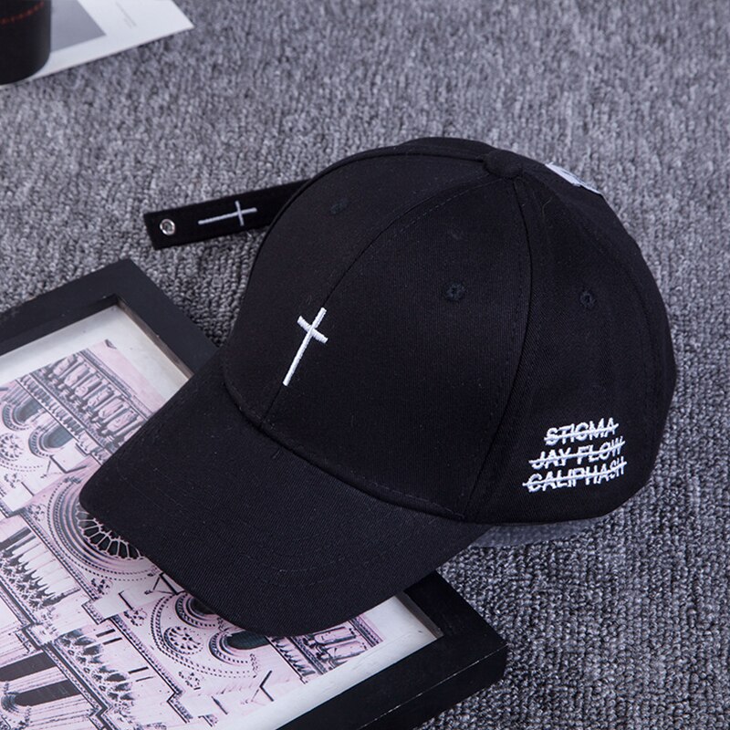 Gorra de béisbol con cinturón cruzado para hombre y mujer, gorro con bordado de letras, Snapback, informal, de algodón, con visera cruzada, color negro, nueva: Negro