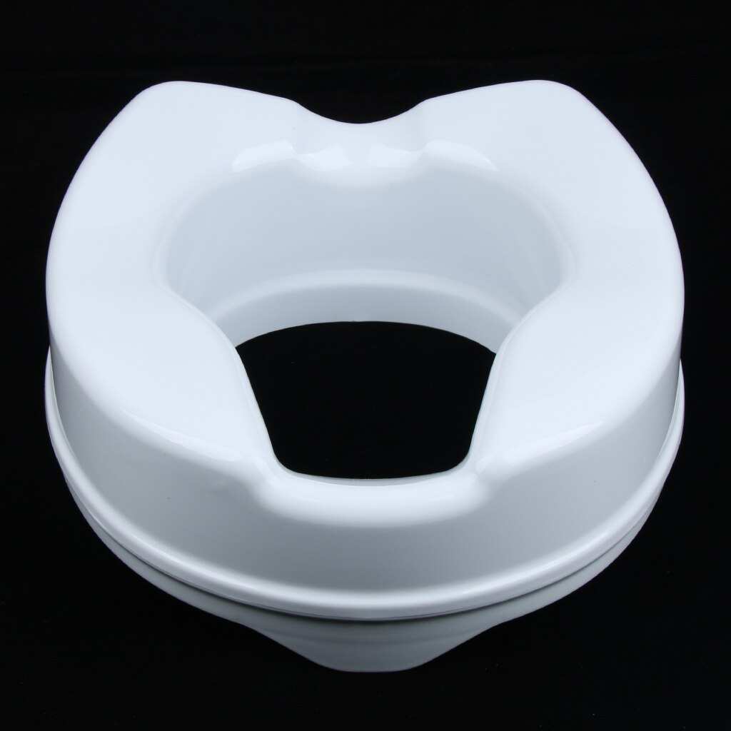 Toilet Seat Riser Raised Safety Chair Elongated Lifter Extender - 4 Inch White - Not Including Cover