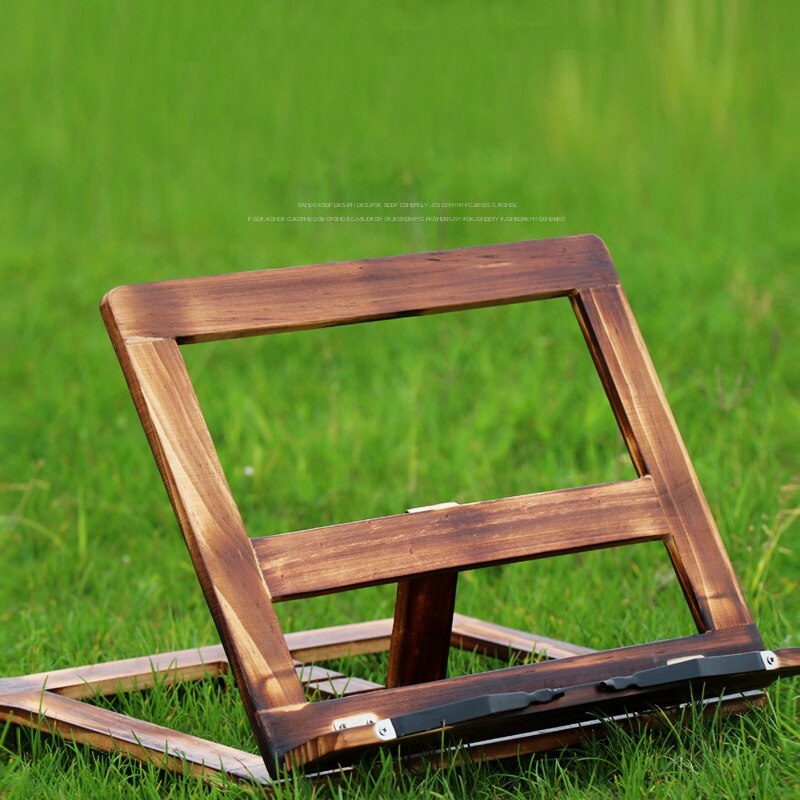 Opvouwbare Receptenboek Stand Houten Frame Lezen Boekenplank Verstelbare Tablet Pc Ondersteuning Muziek Stand 30*24*21Cm