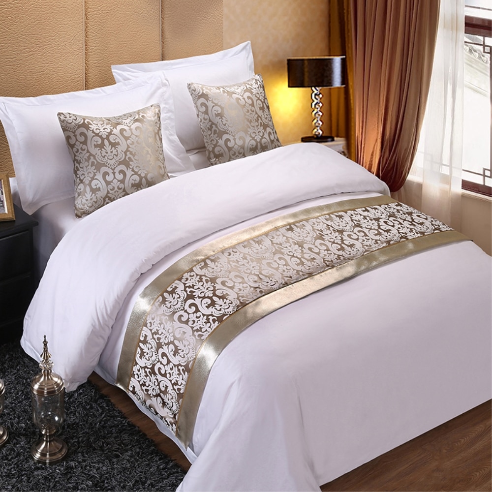 Champagneblomster sengetæpper sengeløber smide sengetøj enkelt dronning king bed seng håndklæde hjem hotel dekorationer 5