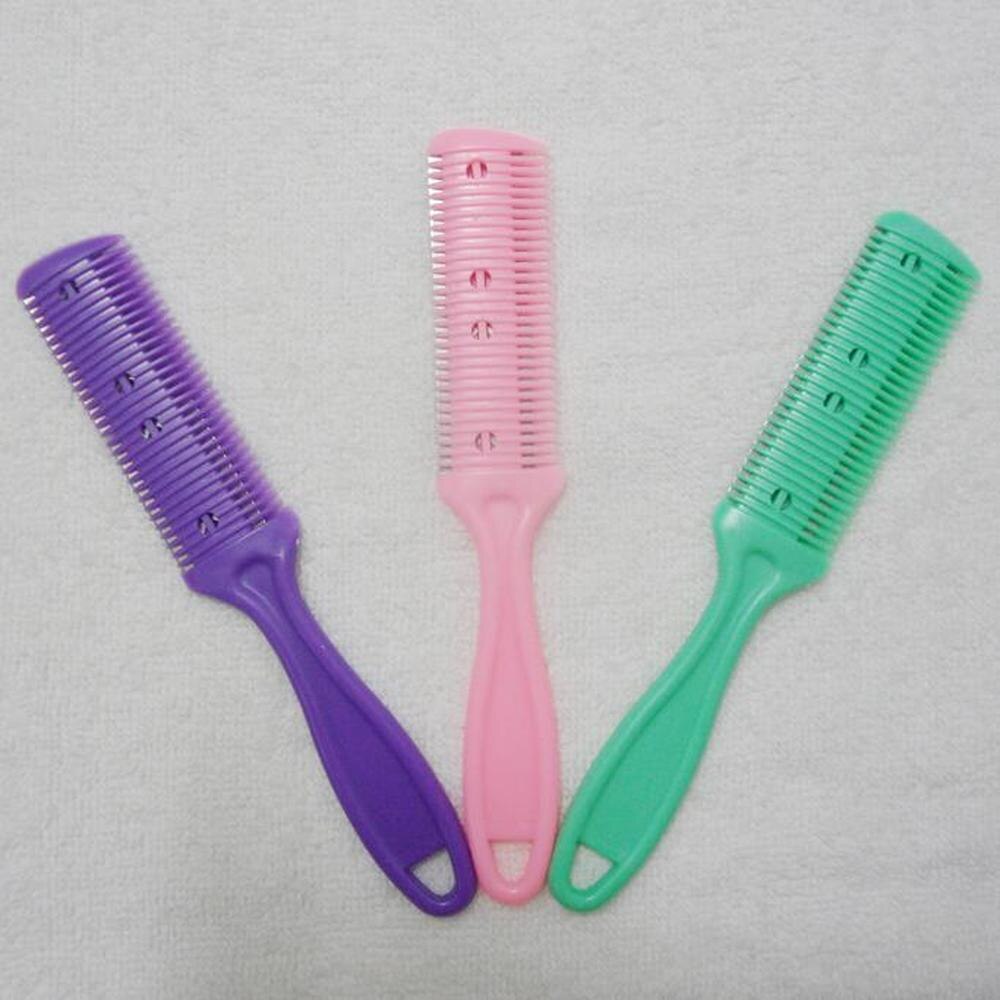 Peine para cortar el pelo con cuchillas de afeitar, cortador de pelo, herramienta de adelgazamiento, peluquero herramienta, herramientas de estilismo DIY para salón de pelo, 1 ud.