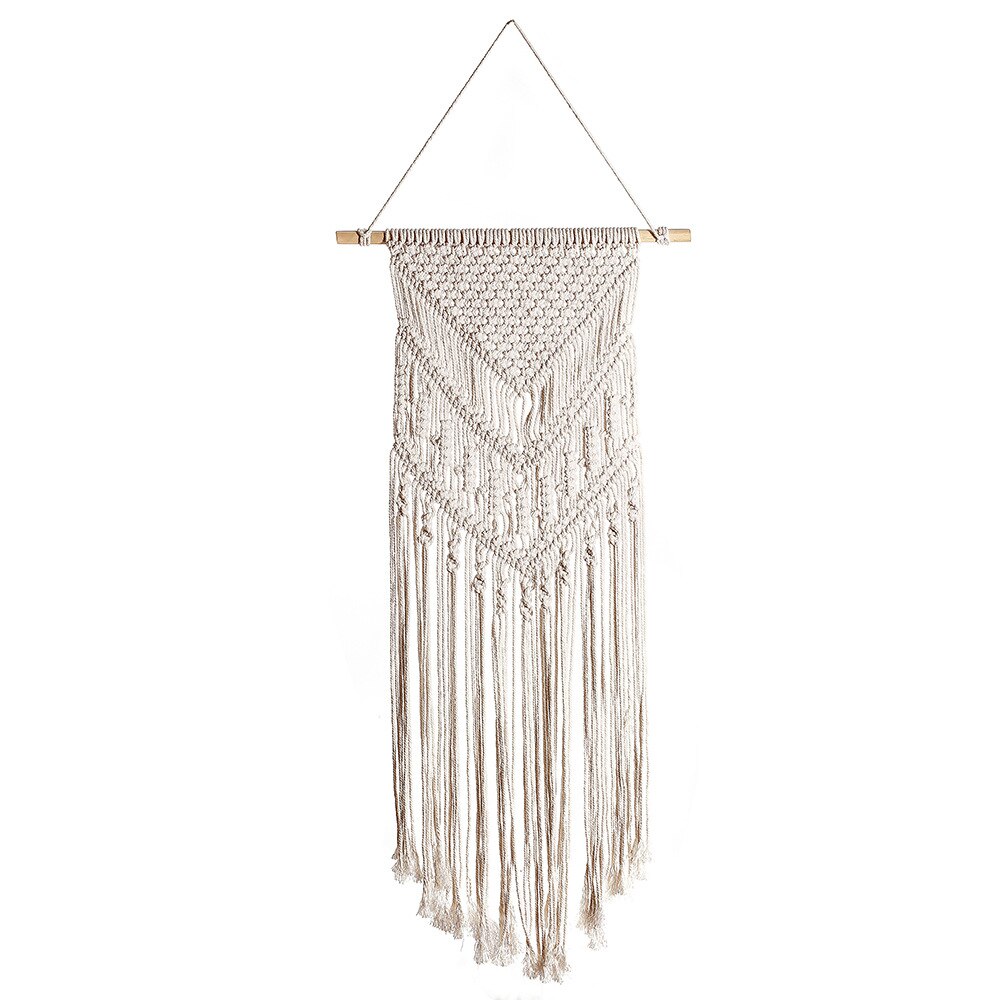 Groot wandtapijt in scandinavische stijl met macramémotief, wanddecoratie, handgemaakte kamerdecoratie, feestdecoratie voor vrouwen.