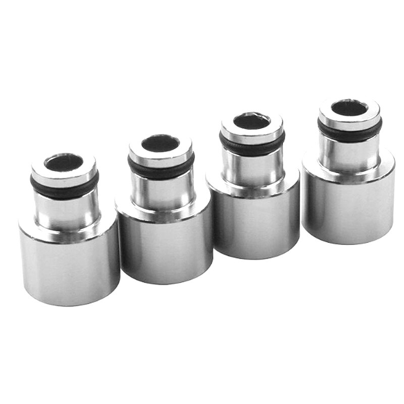4PCS Fuel Injector Top Hat Adapters For Honda Civic and Acura RDX B16 B18 D16 Engines: Silver