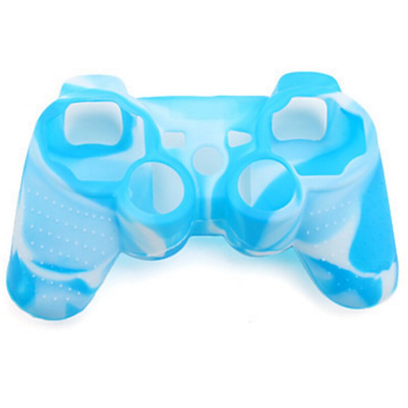 Funda protectora suave antideslizante de camuflaje para Playstation 3, funda de goma de Gel de silicona suave para mando de PS3: blue-white