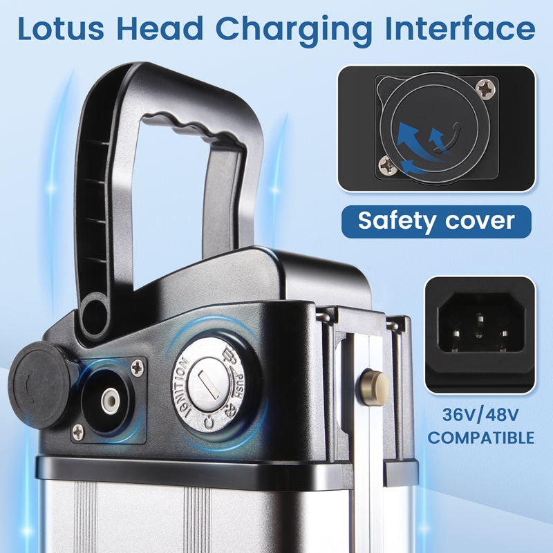 Caja de batería de gran capacidad para bicicleta eléctrica, 36V/48V, soporte 18650, accesorios para bicicleta eléctrica