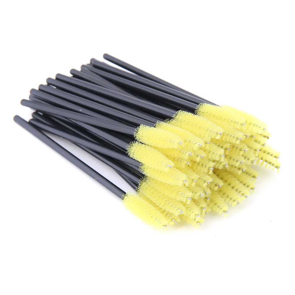 5/25/50pcs Mascara Wands Applicator Cosmetics Eyelash Brush Comb Crystal Eyelash Brushes Makeup Beauty Eye Brush: Blue / Badger