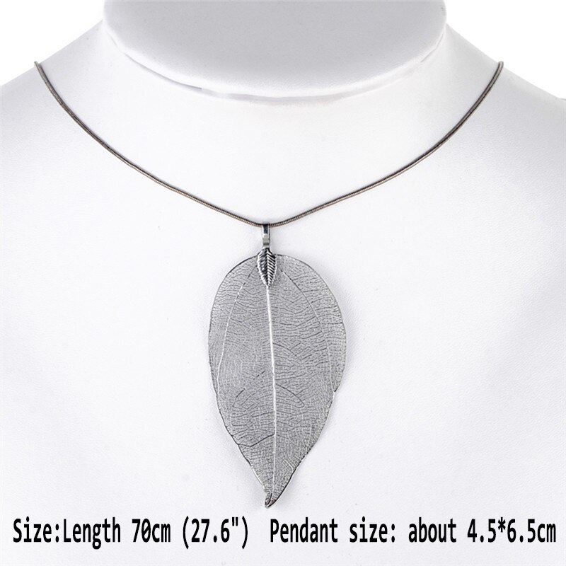 Simple Classic Pendant Necklace Feather Necklace Long Sweater Chain Statement Jewelry Choker Necklace For Women Leaf Chocker: 10