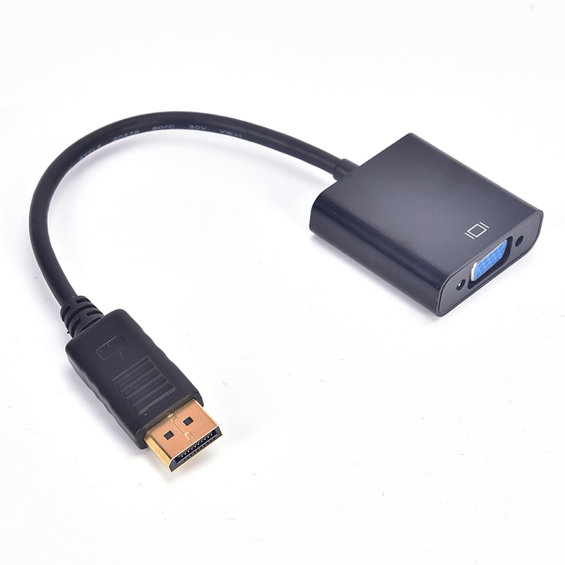 Zwart DP Male Naar VGA Vrouwelijke Adapter Display Port Kabel Converter Displayport