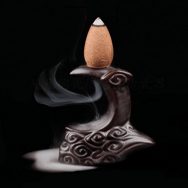 The Mini Backflow Incense Burner Ceramic Cone Censer Small Tearoom Ornaments Sandalwood Burners Incense Base for Home Decor