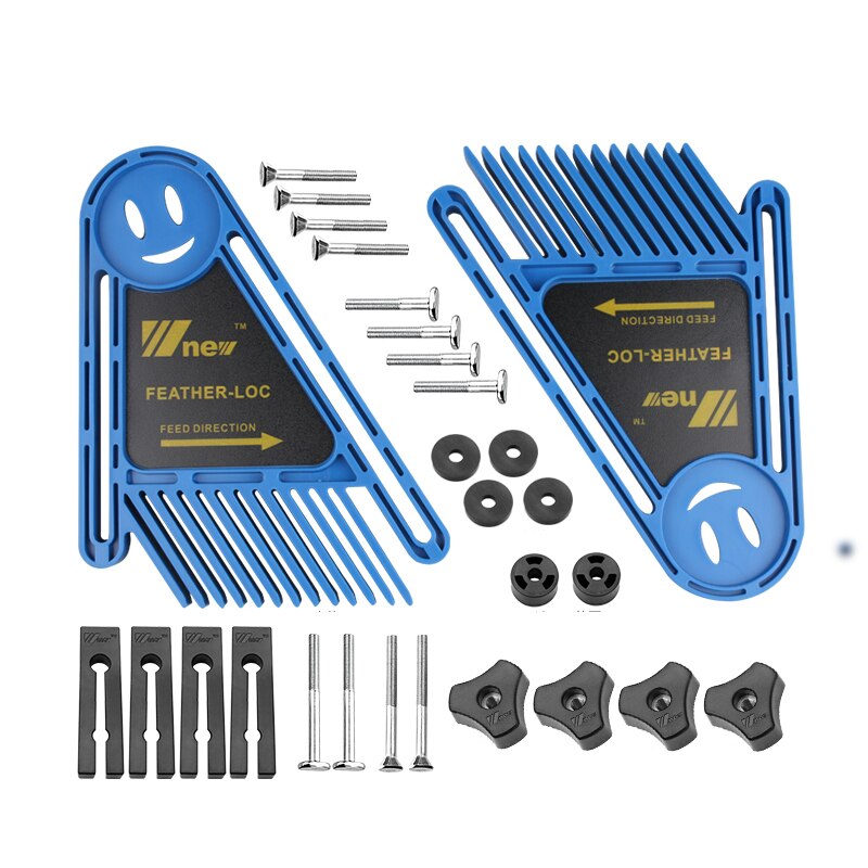 Multi-purpose Feather Loc Board Set Double Featherboards Miter Gauge Slot for Woodworking Saw Table DIY Tools: Blue