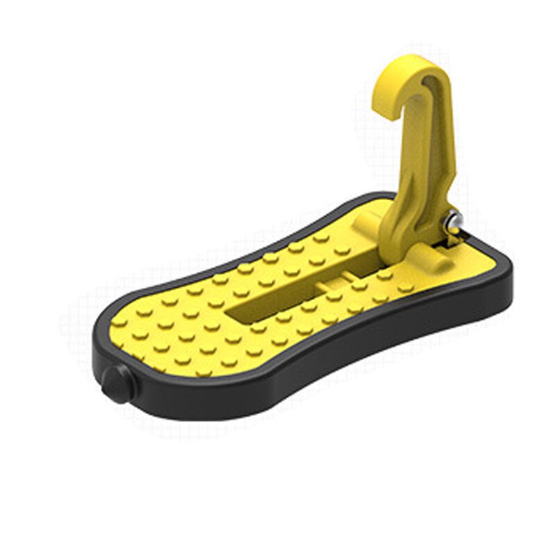 car door step pedal Stepping Ladder Foot Pegs For Car Folding Auto Doorstep Easy Access To Car Roof rack With Safety Hammer: Yellow