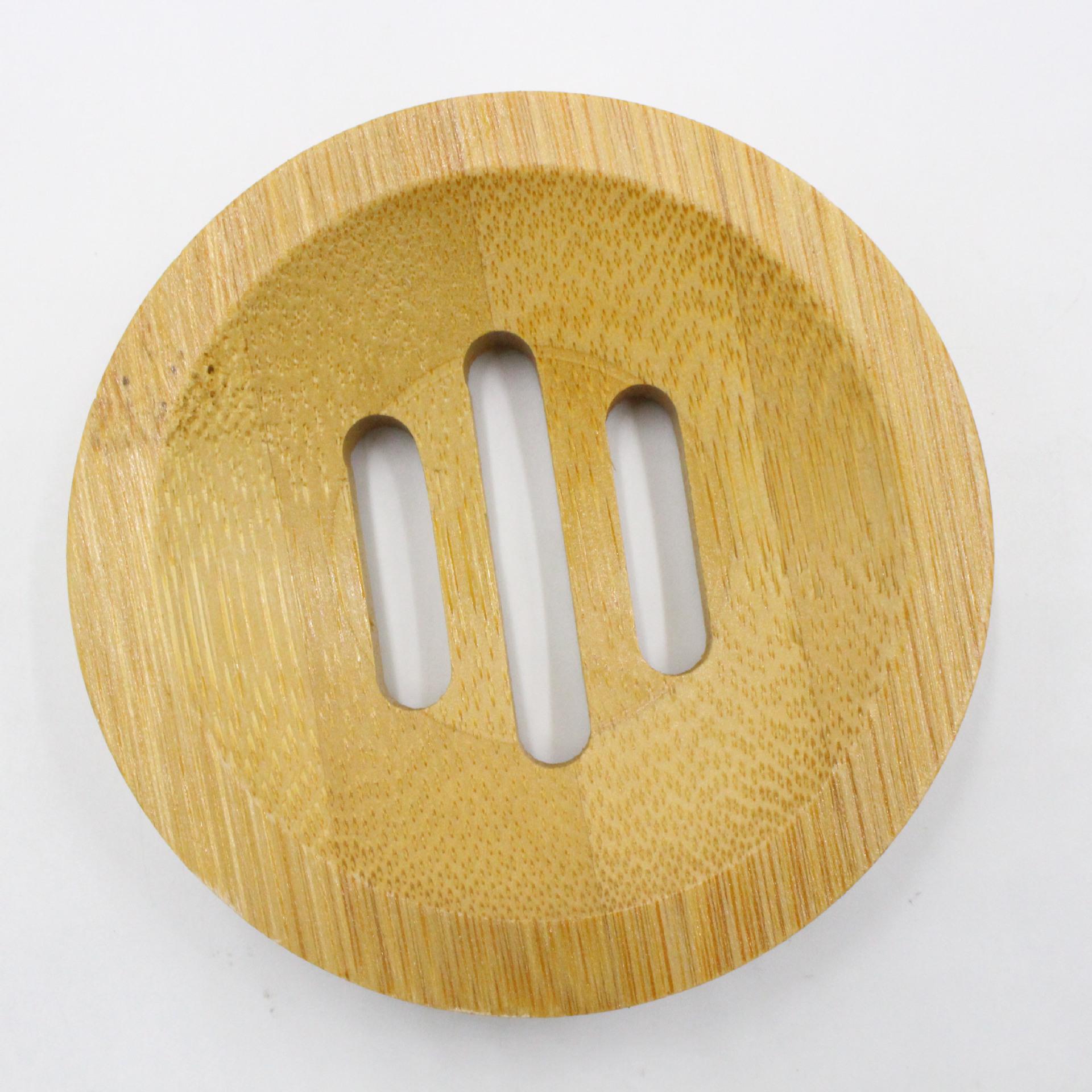 Mydelniczka drewniana dwuwarstwowa akcesoria łazienkowe tacka na mydło bambusowa odporna na pleśń odpływ sanitarny mydelniczka przechowywanie skrzynka kieszonkowe dzieci: okrągły